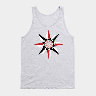 Red and Black Oystercatcher circle pattern Tank Top